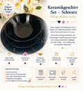 🖤 Dessertset Black Marble – 3-teilig