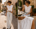 ✨ Elegante Bluse mit funkelnden Details – Weiß | Made in Italy 🇮🇹✨