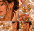 Golden Harmony – Exklusive Creolen mit Farbsteinen
