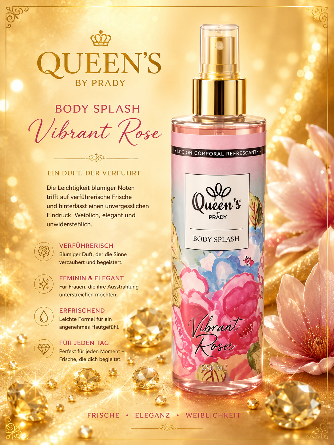 🌹 Vibrant Rose – Die Königin der Rosen 250 ml.🌹