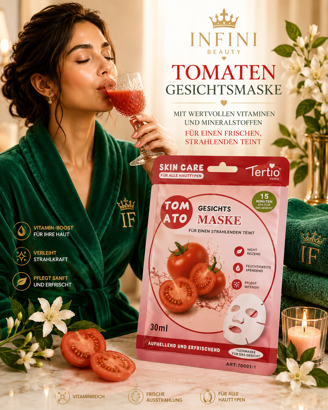 Tomaten Vitamin-Glow Gesichtsmaske | 30 ml 🍅✨