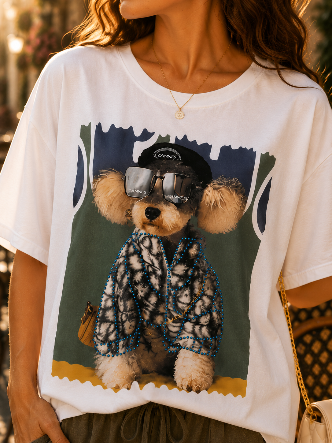 Stylisches Oversize T-Shirt mit exklusivem Hunde-Motiv