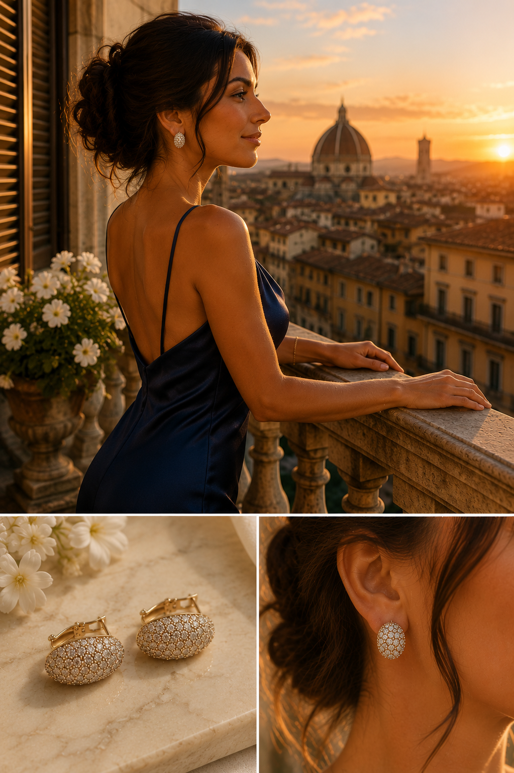 Elegante Oval-Creolen mit funkelnden Zirkonia – Gold
