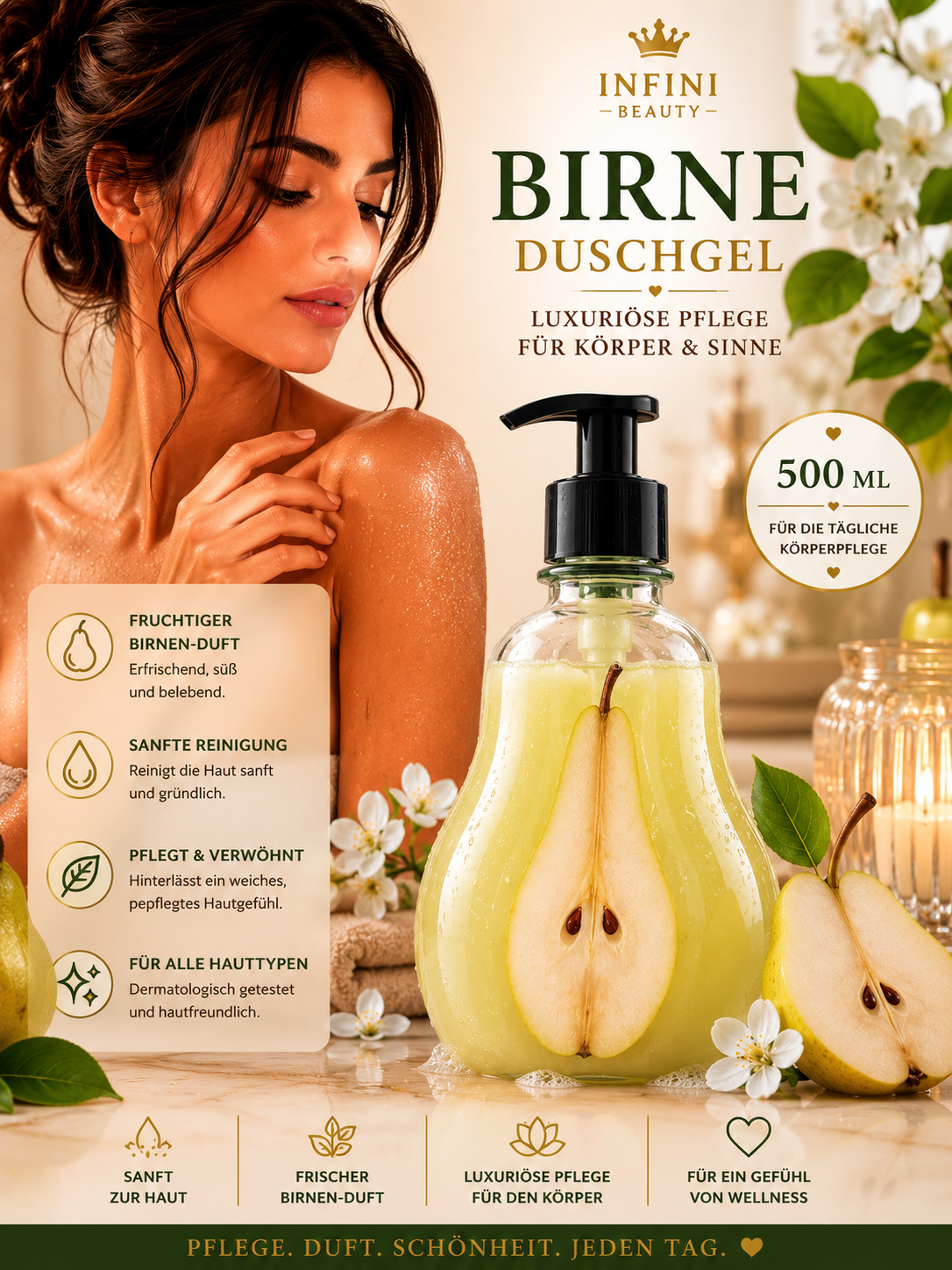 Birnen-Duschgel – Luxuriöse Körperpflege | 500 ml 🍐✨