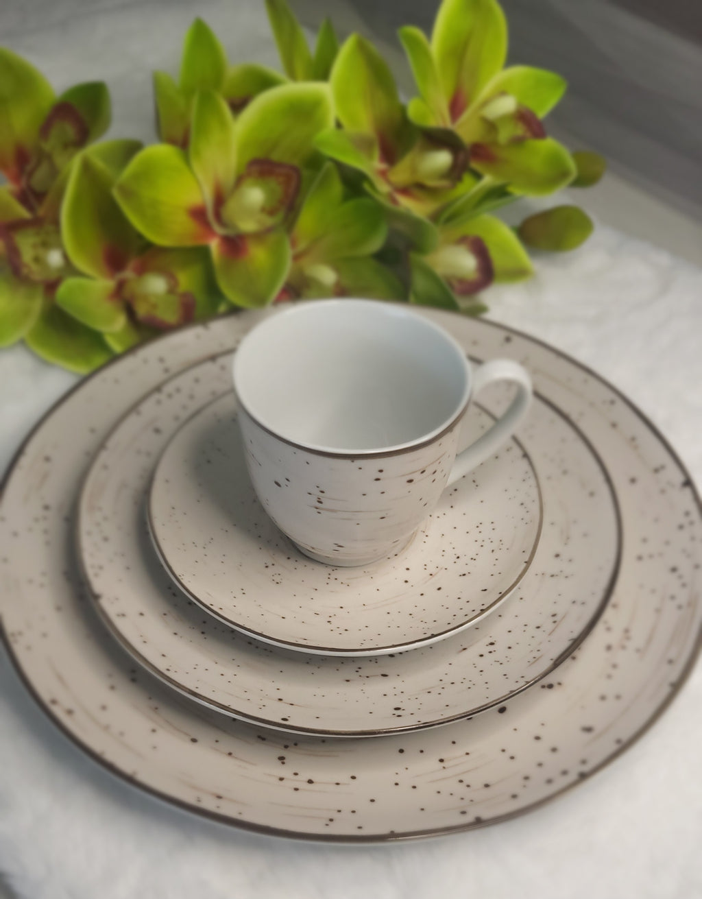 🌸 4-teiliges Dessert- und Frühstücksset Vintage Creme 🌸