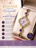 👑 Luxus Damenuhr „Amethyst Blossom“ – Gold & Violett 👑