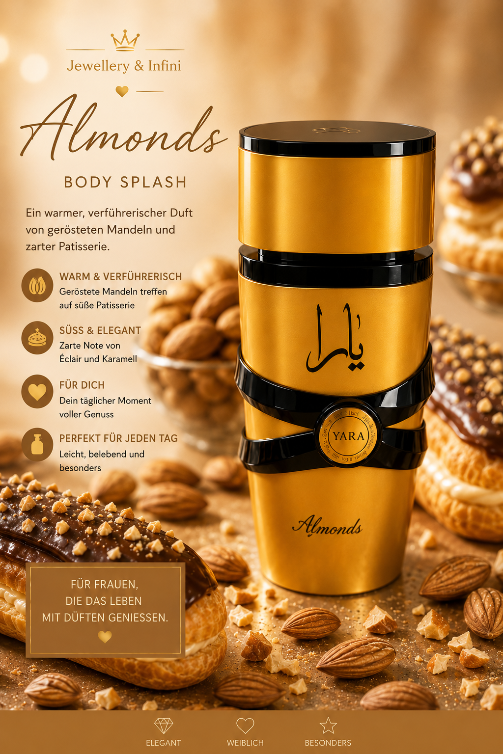 ✨ Yara Signature – Almonds Body Splash ✨