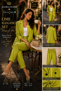Lime Elegance Set – Blazer & Hose | XL–XXL | Made in Italy
