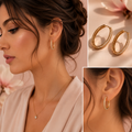 Elegante ovale Creolen mit funkelnden Zirkonia