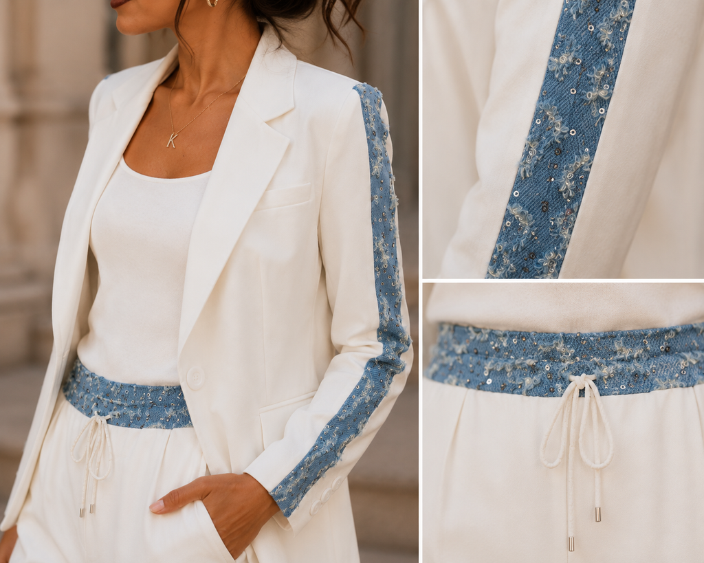 ✨ Eleganter Zweiteiler mit Jeans-Details