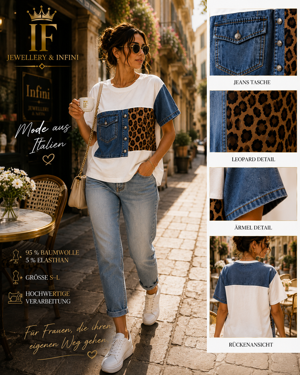 T-Shirt Denim & Leo