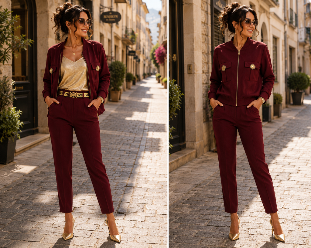 Bordo Eleganz – Premium Set mit Gold-Details ✨