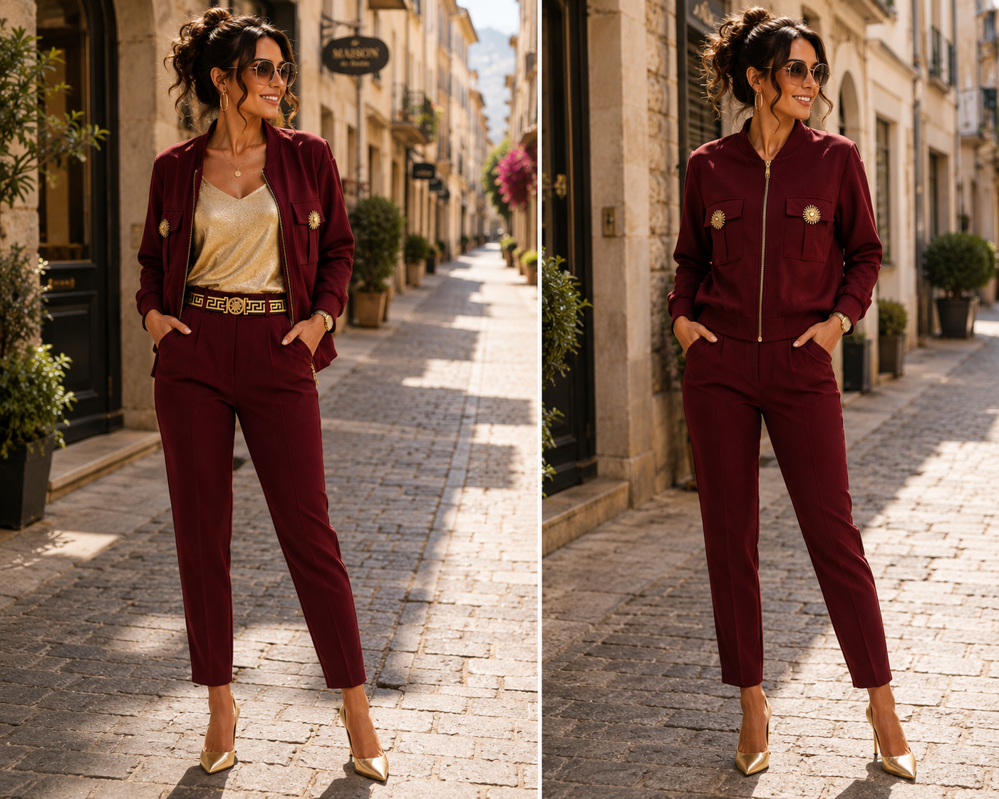 Bordo Eleganz – Premium Set mit Gold-Details ✨