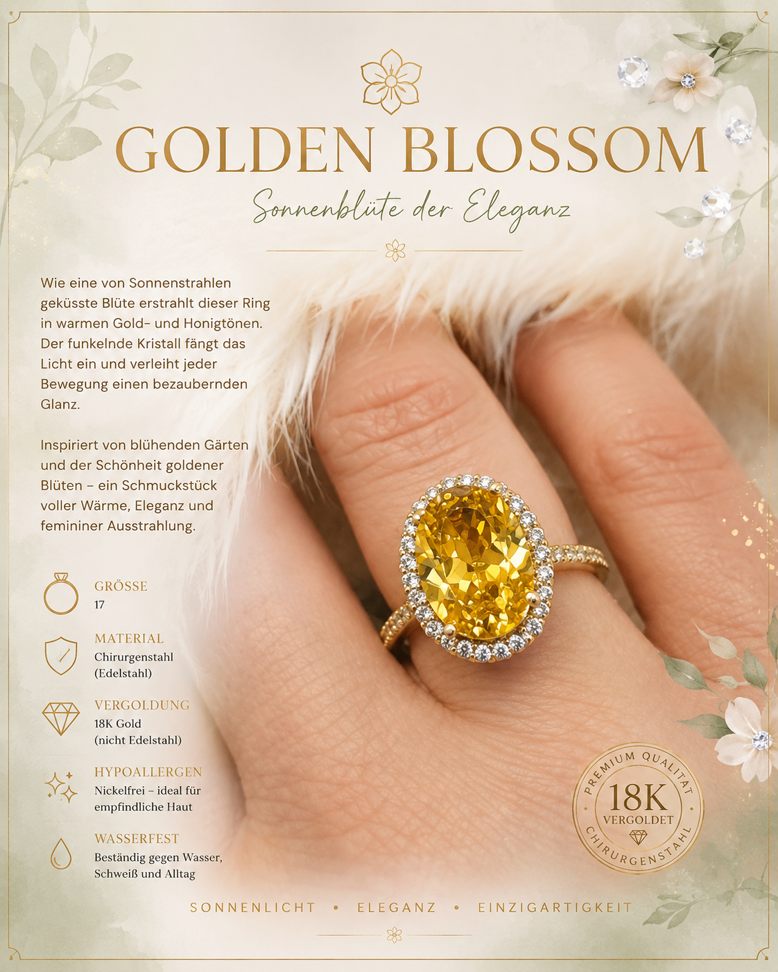 🌼 Golden Blossom – Sonnenblüte der Eleganz 🌼