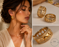 Golden Glow – Elegante Creolen mit Zirkonia