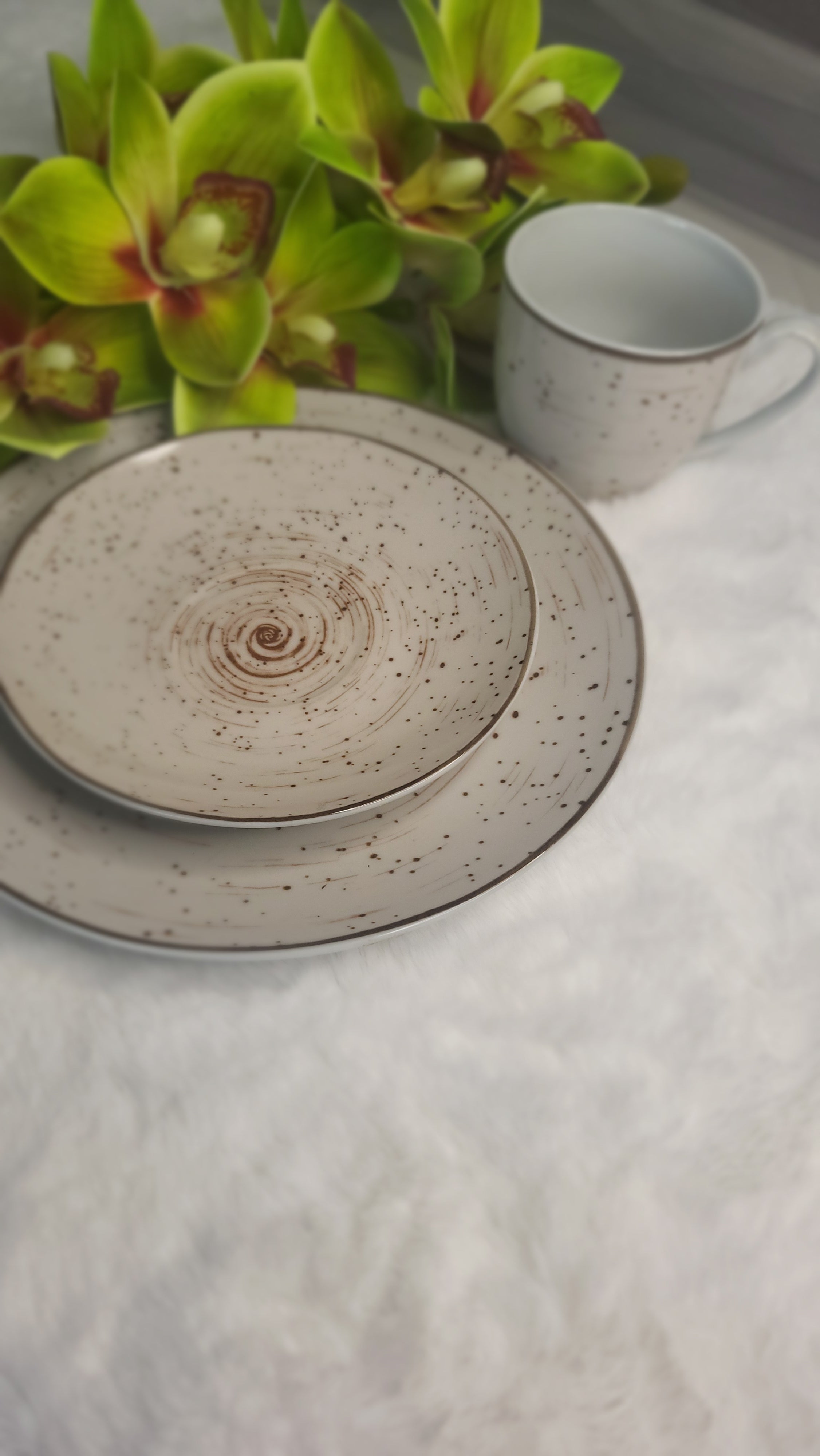 🍰 Dessertset Vintage Creme – 3-teilig