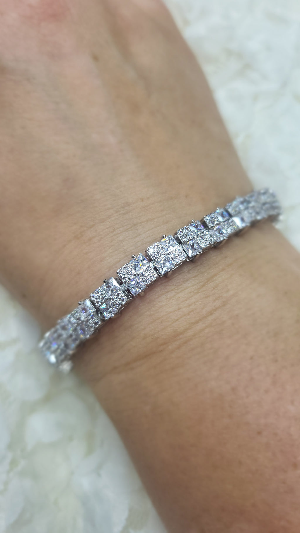 💎 Platinum Sparkle – Luxus Tennis-Armband mit funkelnden Zirkonia ✨