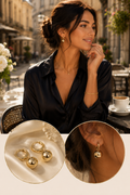 Elegante Kugel-Ohrringe – Maxi | 18K vergoldeter Chirurgenstahl