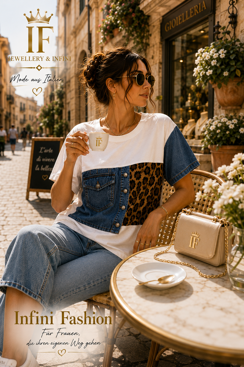 T-Shirt Denim & Leo