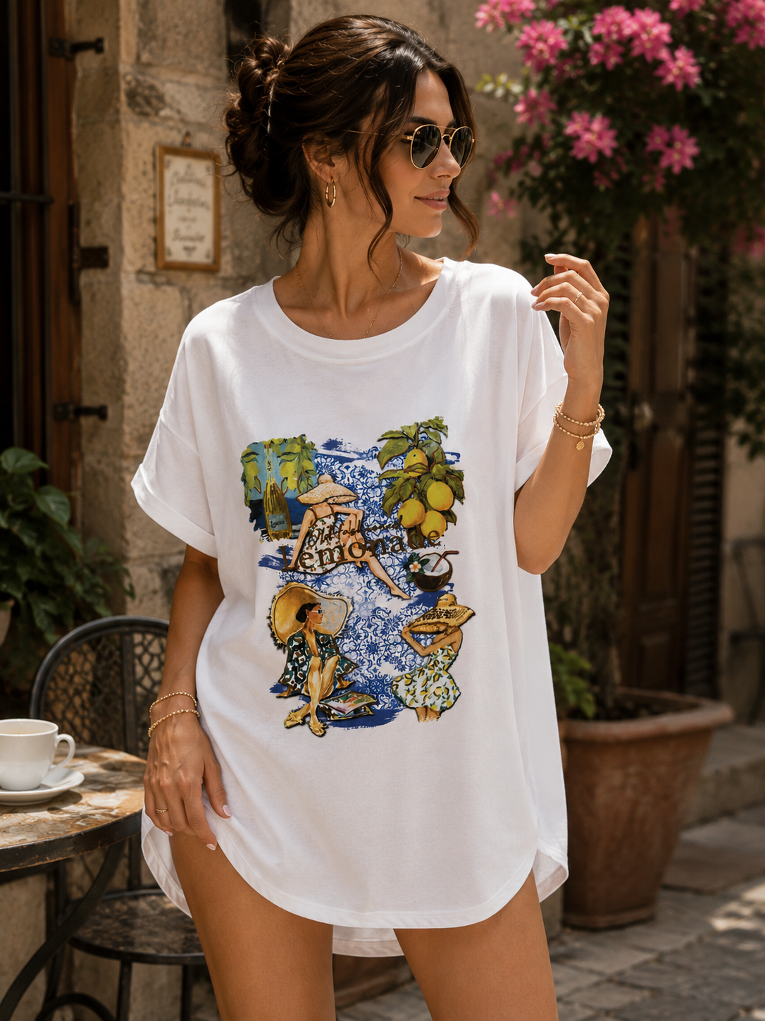 🍋 Lemonade – Sommer T-Shirt mit mediterranem Print