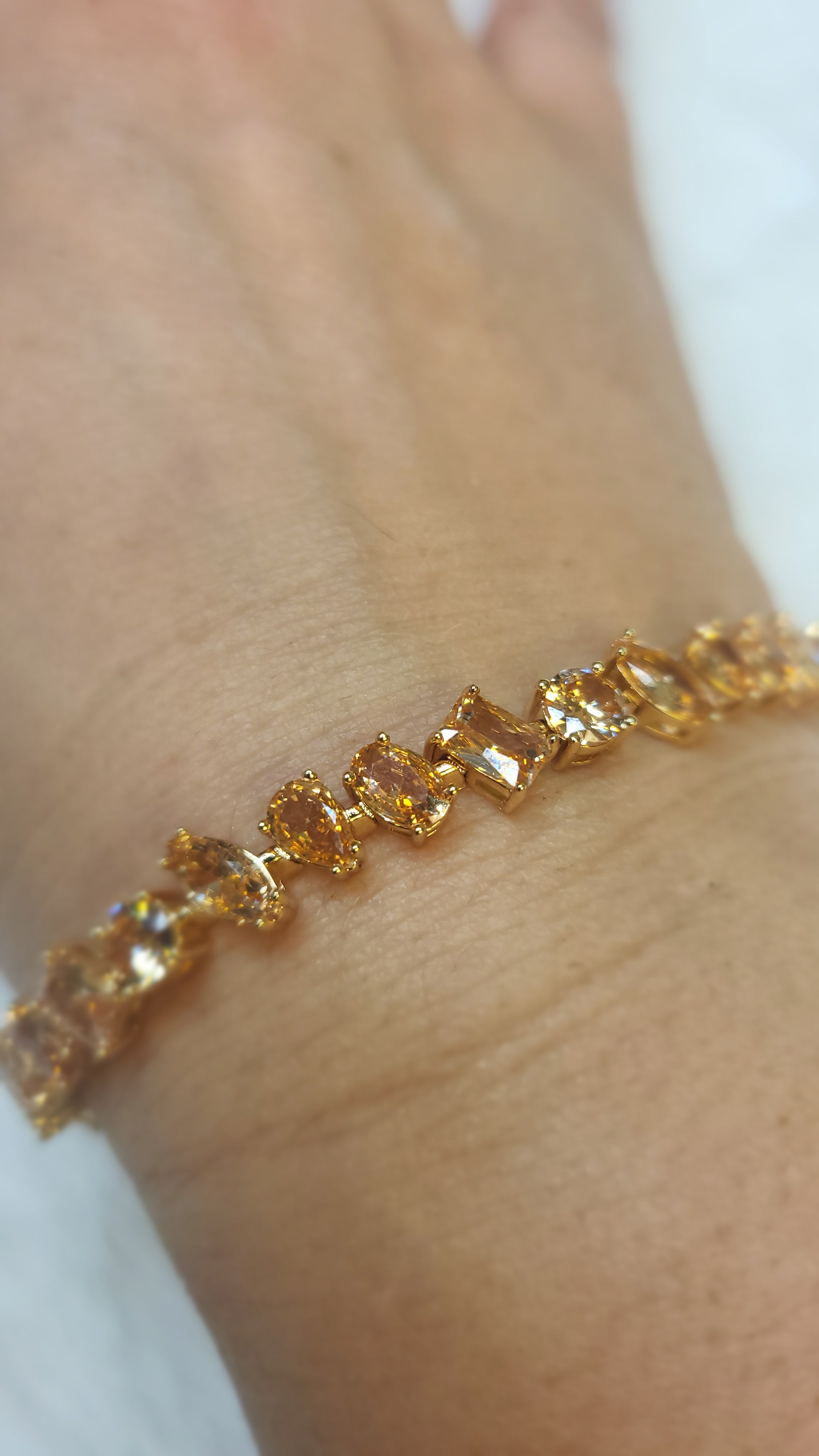 👑 Luxus-Armband „Champagne Sparkle“ – 18K Vergoldung